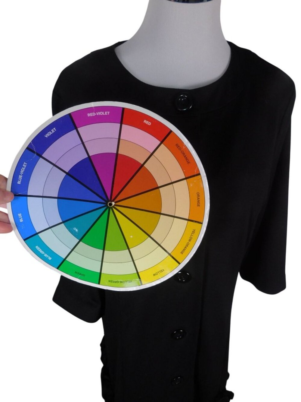Appraisal Black Ruffle Hem Button-Front Coat Medium 3/4 Sleeve Polyester Blend - Picture 11 of 11